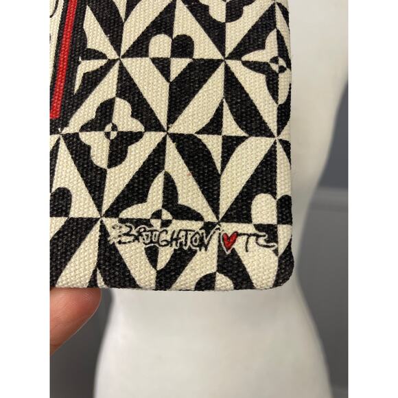 Brighton Love Pouch, Red, White & Black, Zipper, Heart Print, NWOT, 6" x 9" - Picture 3 of 5